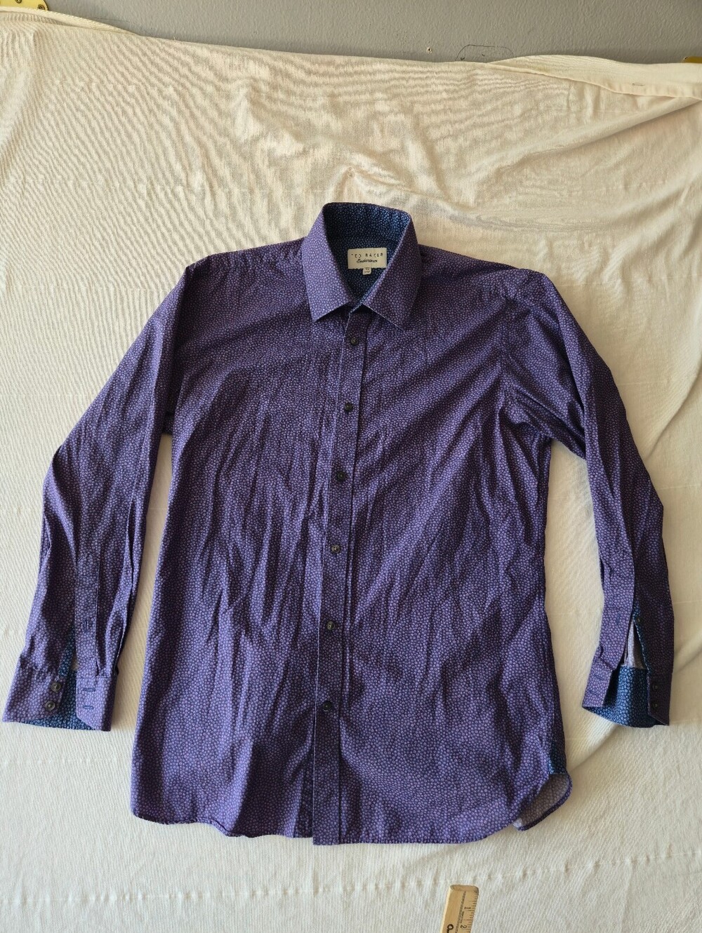 Ted Baker Endurance Men's Dress Shirt Size 15.5 / 32/33 Purple Patterned
